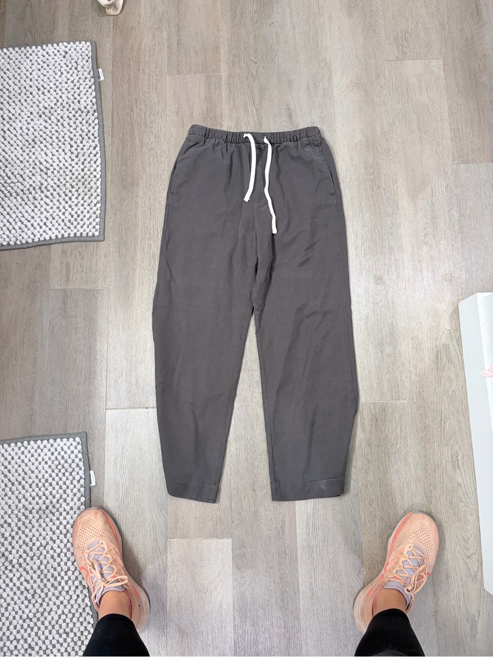 Zara Women's Drawstring Joggers in Dark Gray